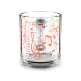 Music Notes Design 01 on Glass Mug - 10oz Coffee Cup for Music Lovers
