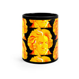 Beethoven Pattern 5 on Black mug 11oz