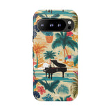 Tropical Piano Google Pixel Phone Case - Floral Design for Music Lovers