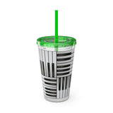 Piano Keys Design 01 on Tumbler with Straw - 16oz, Perfect for Music Lovers