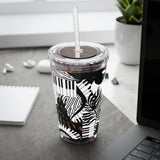 Piano Keys Design 02 on Tumbler with Straw - 16oz, Perfect for Music Lovers