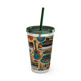 Sunsplash Musical Instruments Design 02 on Tumbler with Straw - 16oz, Perfect for Music Lovers