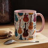 Musical Instruments Design 03 on Accent Coffee Mug - Beautiful Design for Music Lovers