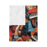 Piano Keys Velveteen Minky Blanket 6