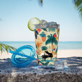 Sunsplash Tropical Piano Design 01 on Tumbler with Straw - 16oz, Perfect for Music Lovers