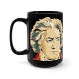 Beethoven Image 3 on Black Mug 15oz