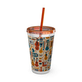 Sunsplash Musical Instruments Design 01 on Tumbler with Straw - 16oz, Perfect for Music Lovers