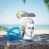 Mozart Sketch Design on Tumbler with Straw - 16oz, Perfect for Music Lovers