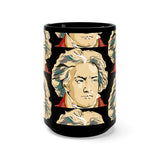 Beethoven Pattern 3 on Black Mug 15oz