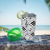 Piano Keys Design 04 on Tumbler with Straw - 16oz, Perfect for Music Lovers