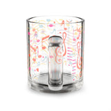 Music Notes Design 01 on Glass Mug - 10oz Coffee Cup for Music Lovers
