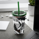Piano Keys Design 02 on Tumbler with Straw - 16oz, Perfect for Music Lovers