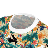 Tropical Piano Graphic Unisex Tee for Music Lovers