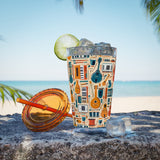 Sunsplash Musical Instruments Design 01 on Tumbler with Straw - 16oz, Perfect for Music Lovers