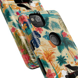 Tropical Piano Google Pixel Phone Case - Floral Design for Music Lovers
