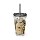 Beethoven Design 02 on Tumbler with Straw - 16oz, Perfect for Music Lovers