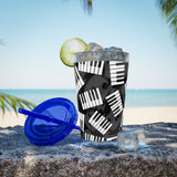 Piano Keys Design 03 on Tumbler with Straw - 16oz, Perfect for Music Lovers