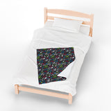 Music Notes Design 04 on Velveteen Plush Blanket for Music Lovers