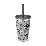 Piano Keys Design 04 on Tumbler with Straw - 16oz, Perfect for Music Lovers