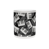 Piano Keys Design 03 on Metallic Mug (Silver / Gold) 11 oz Beautiful Design For Music Lovers