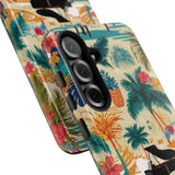 Tropical Piano Samsung Galaxy Phone Case - Floral Design for Music Lovers