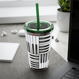 Piano Keys Design 01 on Tumbler with Straw - 16oz, Perfect for Music Lovers