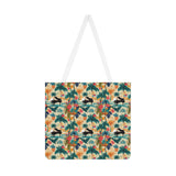 Tropical Piano Paradise Shoulder Tote Bag - Floral & Palm Design