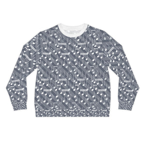 Music Notes Design 03 on Lightweight Sweatshirt | Music Lover's Gift