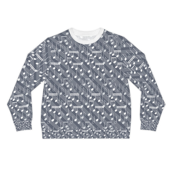 Music Notes Design 03 on Lightweight Sweatshirt | Music Lover's Gift