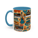 Musical Instruments Design 02 on Accent Coffee Mug - Beautiful Design for Music Lovers