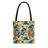Tropical Piano Tote Bag - Stylish Summer Accessory for Music Lovers