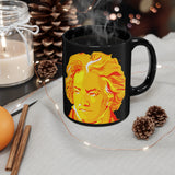 Beethoven Image 5 on Black mug 11oz