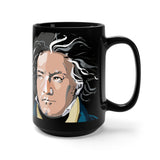 Beethoven Image 7 on Black Mug 15oz