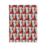 Mozart and Manuscript Design on Velveteen Plush Blanket for Music Lovers