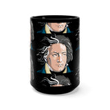 Beethoven Pattern 7 on Black Mug 15oz