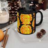 Beethoven Pattern 5 on Black mug 11oz