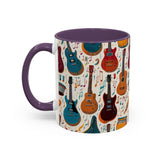 Musical Instruments Design 03 on Accent Coffee Mug - Beautiful Design for Music Lovers