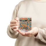 Musical Instruments Design 02 on Glass Mug - 10oz Coffee Cup for Music Lovers