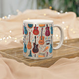 Musical Instruments Design 03 on Metallic Mug (Silver / Gold) 11 oz Beautiful Design For Music Lovers