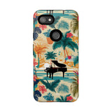 Tropical Piano Google Pixel Phone Case - Floral Design for Music Lovers