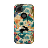 Tropical Piano Google Pixel Phone Case - Floral Design for Music Lovers
