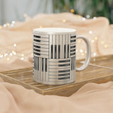 Piano Keys Design 01 on Metallic Mug (Silver / Gold) 11 oz Beautiful Design For Music Lovers