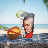 Mozart and Manuscript Design on Tumbler with Straw - 16oz, Perfect for Music Lovers