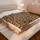 Musical Instruments Design 02 on Velveteen Plush Blanket for Music Lovers