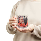 Mozart and Manuscript Design on Glass Mug - 10oz Coffee Cup for Music Lovers