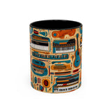Musical Instruments Design 02 on Accent Coffee Mug - Beautiful Design for Music Lovers