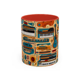 Musical Instruments Design 02 on Accent Coffee Mug - Beautiful Design for Music Lovers