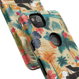 Tropical Piano Google Pixel Phone Case - Floral Design for Music Lovers