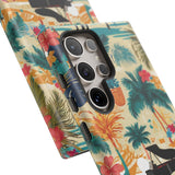 Tropical Piano Samsung Galaxy Phone Case - Floral Design for Music Lovers