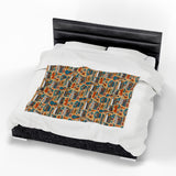 Musical Instruments Design 02 on Velveteen Plush Blanket for Music Lovers